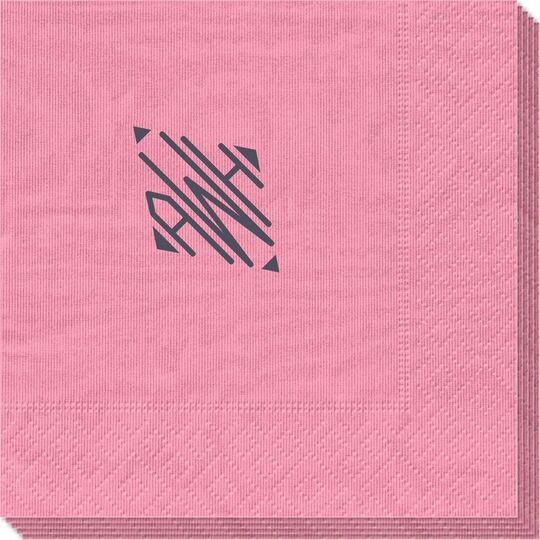 Shaped Diamond Monogram Moire Napkins